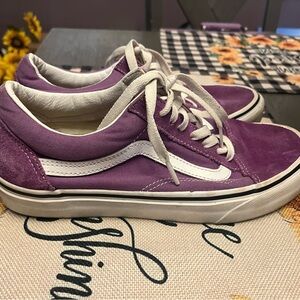 Vans Women's Violet and White Sneakers